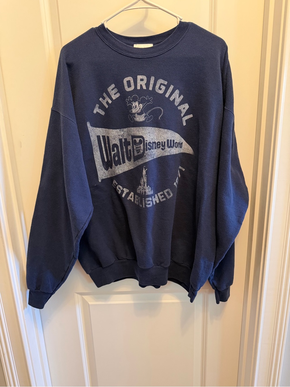 The Original Walt Disney World Mickey Mouse Sweatshirt Crew Blue XL Hanes